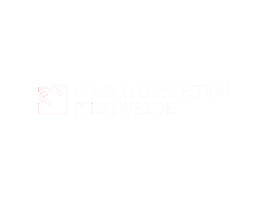 Logo der Colour Connection Druckerei in weiß